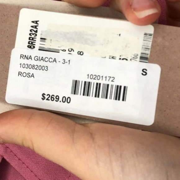 NWT Rinascimento Pink tie waist black buttoned  coat four pockets SP - Picture 5 of 15